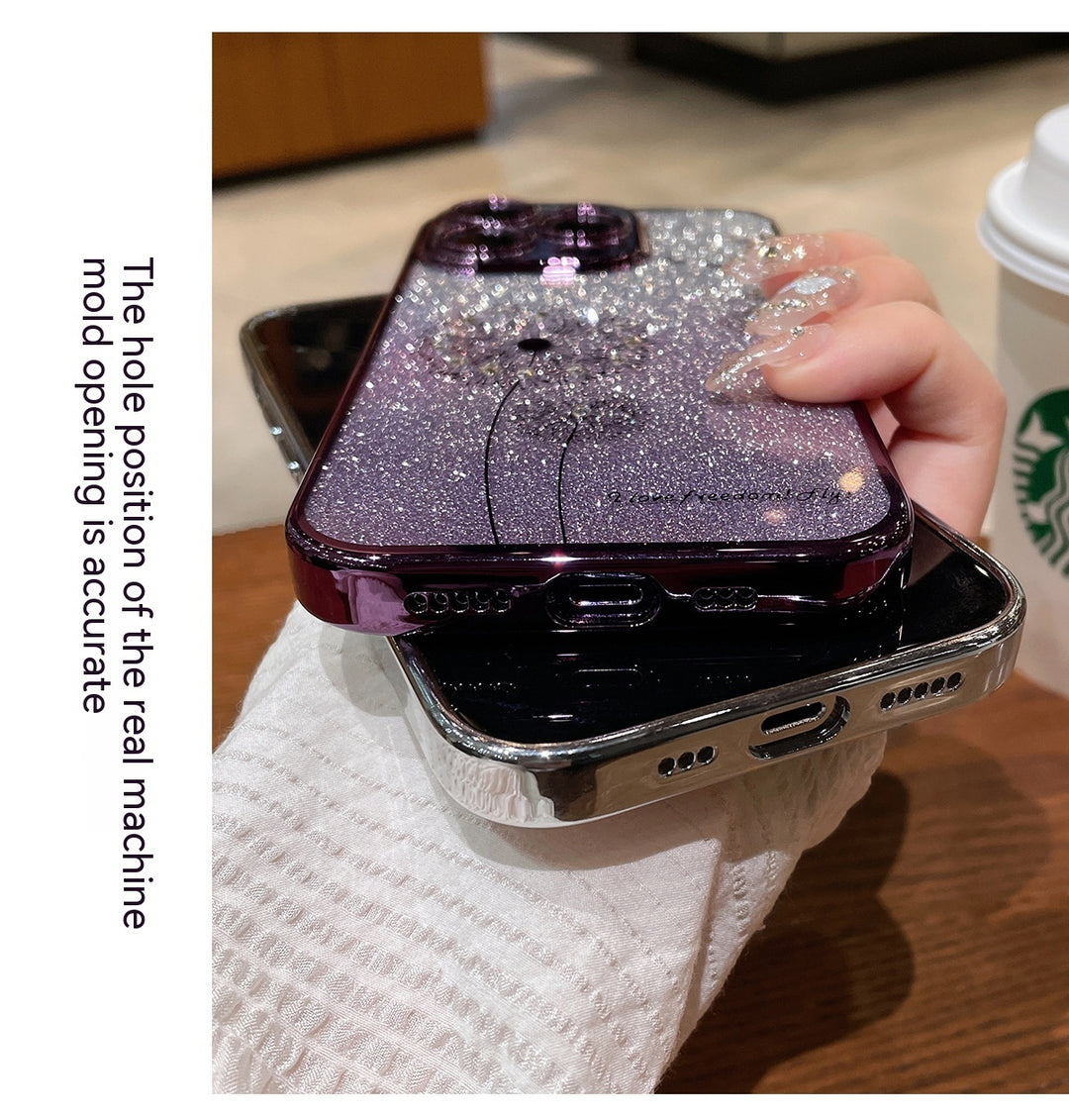 Dandelion Gradient Glitter Silicone Phone Case
