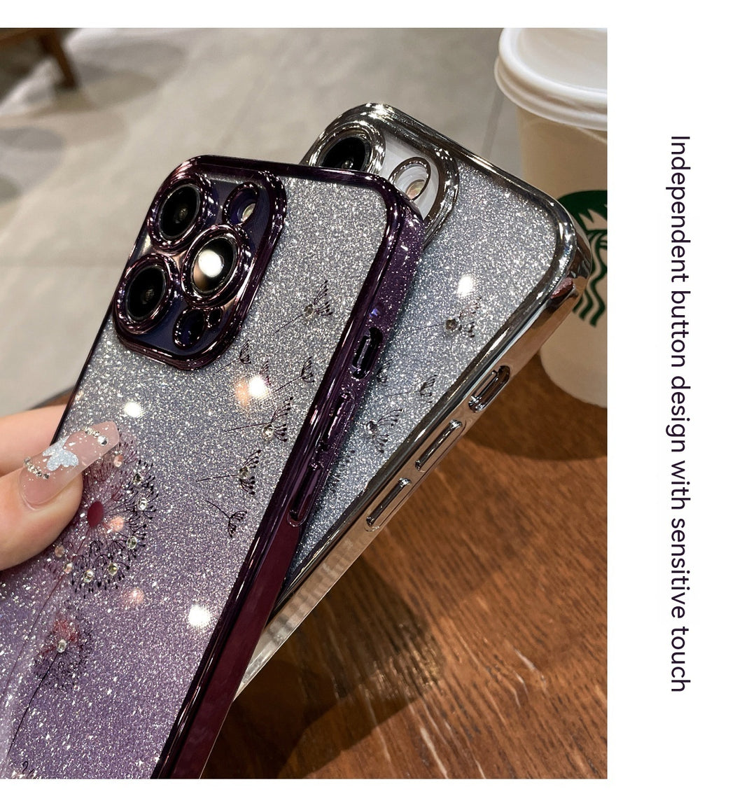 Dandelion Gradient Glitter Silicone Phone Case