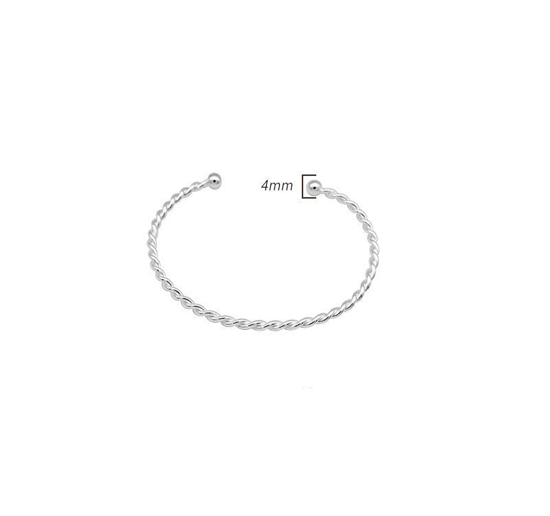 Women's Temperamental Sterling Silver Twist Bracelet