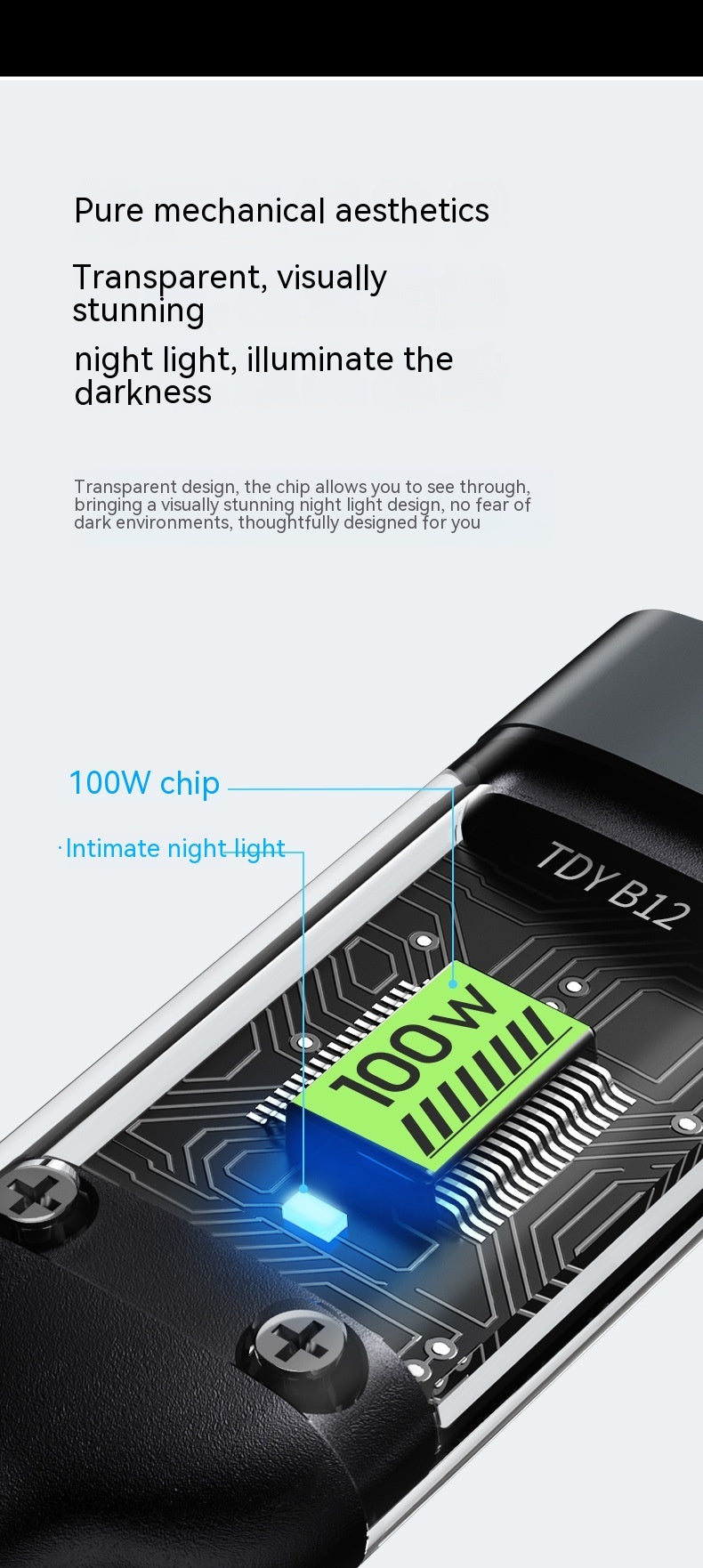 Drie-in-één mobiele telefoon met licht 6a Super Fast Charge-gegevenskabel
