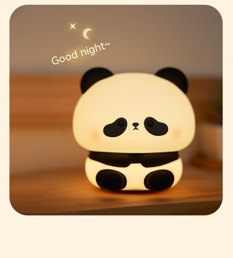 Панда светодиодные ночные светильники милый силиконовый ночной свет USB