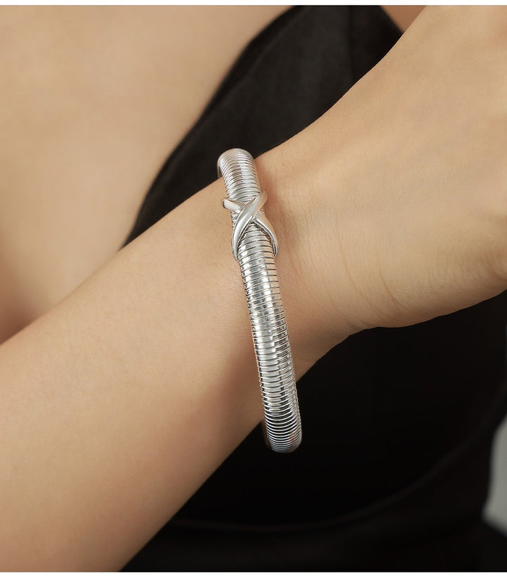 Linha personalizada Cross Knot Design Sentindo pulseira de jóias