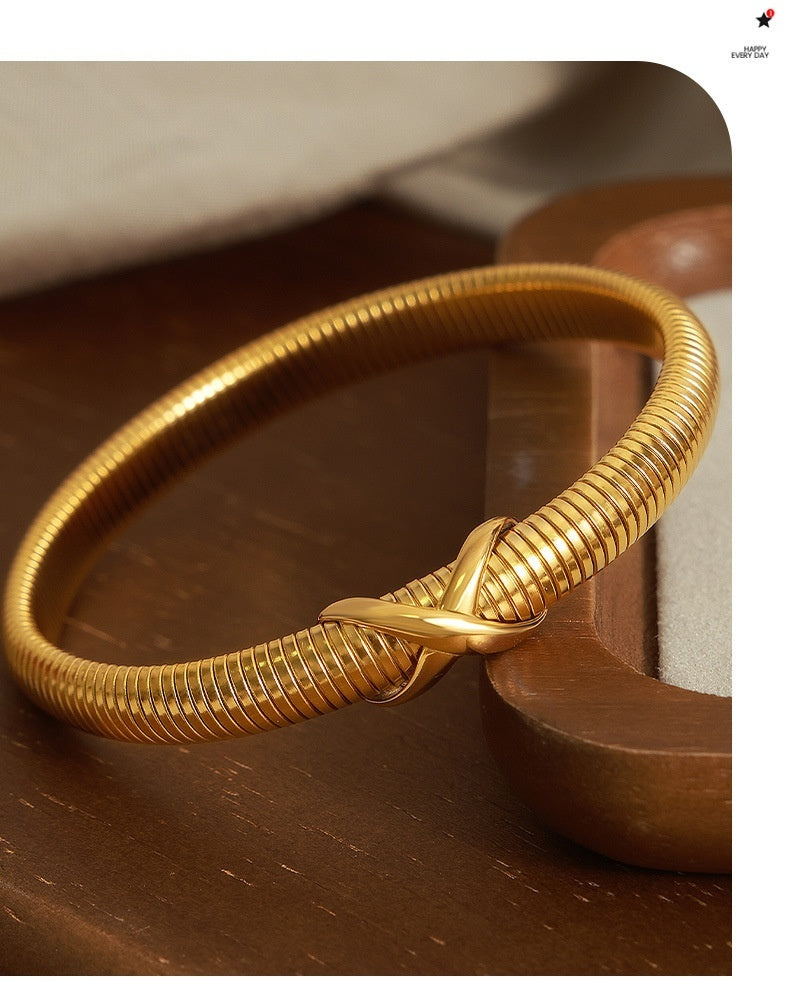 Linha personalizada Cross Knot Design Sentindo pulseira de jóias