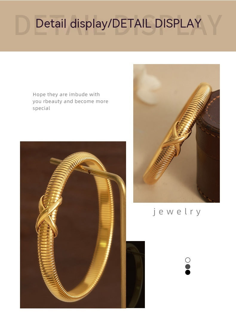 Personalized Line Cross Knot Design Feeling Jewelry Bracelet