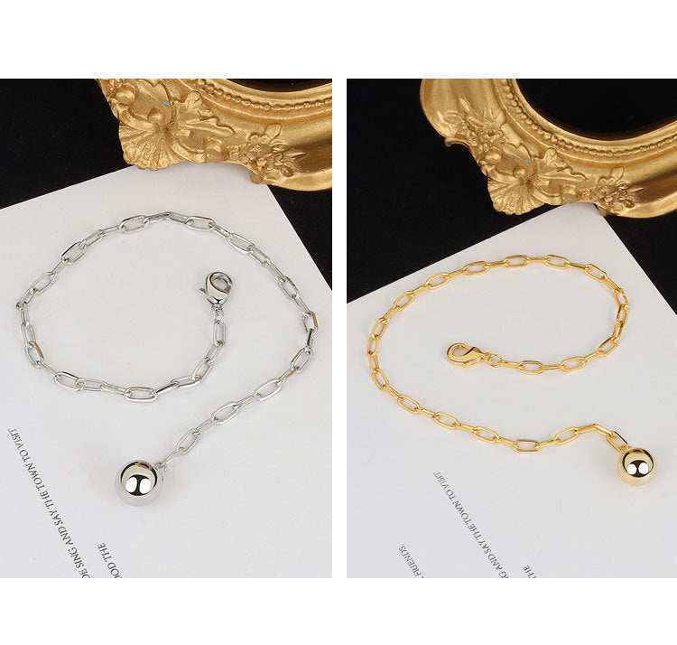 Perles rondes simples du bracelet en cuivre géométrique de boucle