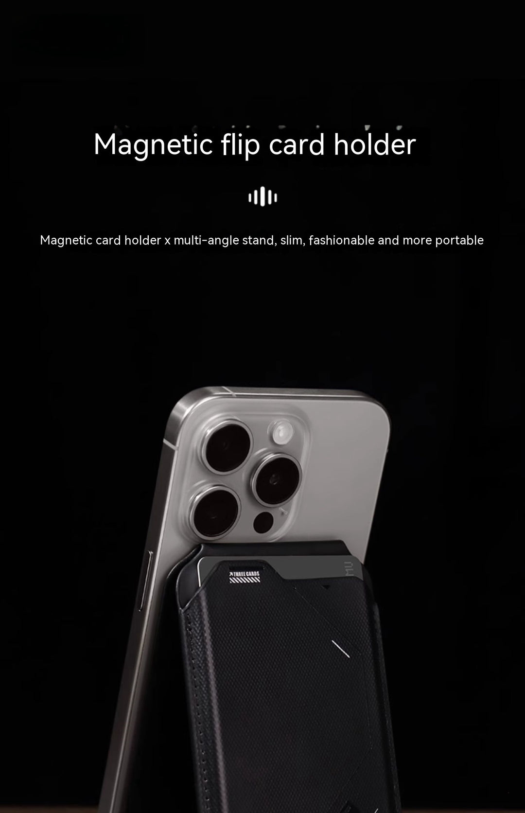 Magneettinen kääntökortin pidike G02 Kaksi-in-one-lompakko monikulmainen taitettava matkapuhelinpidike Ultra-ohut kannettava