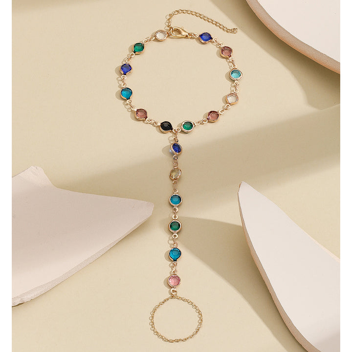 Bracelet de chaîne de cristal colorée de style bohème