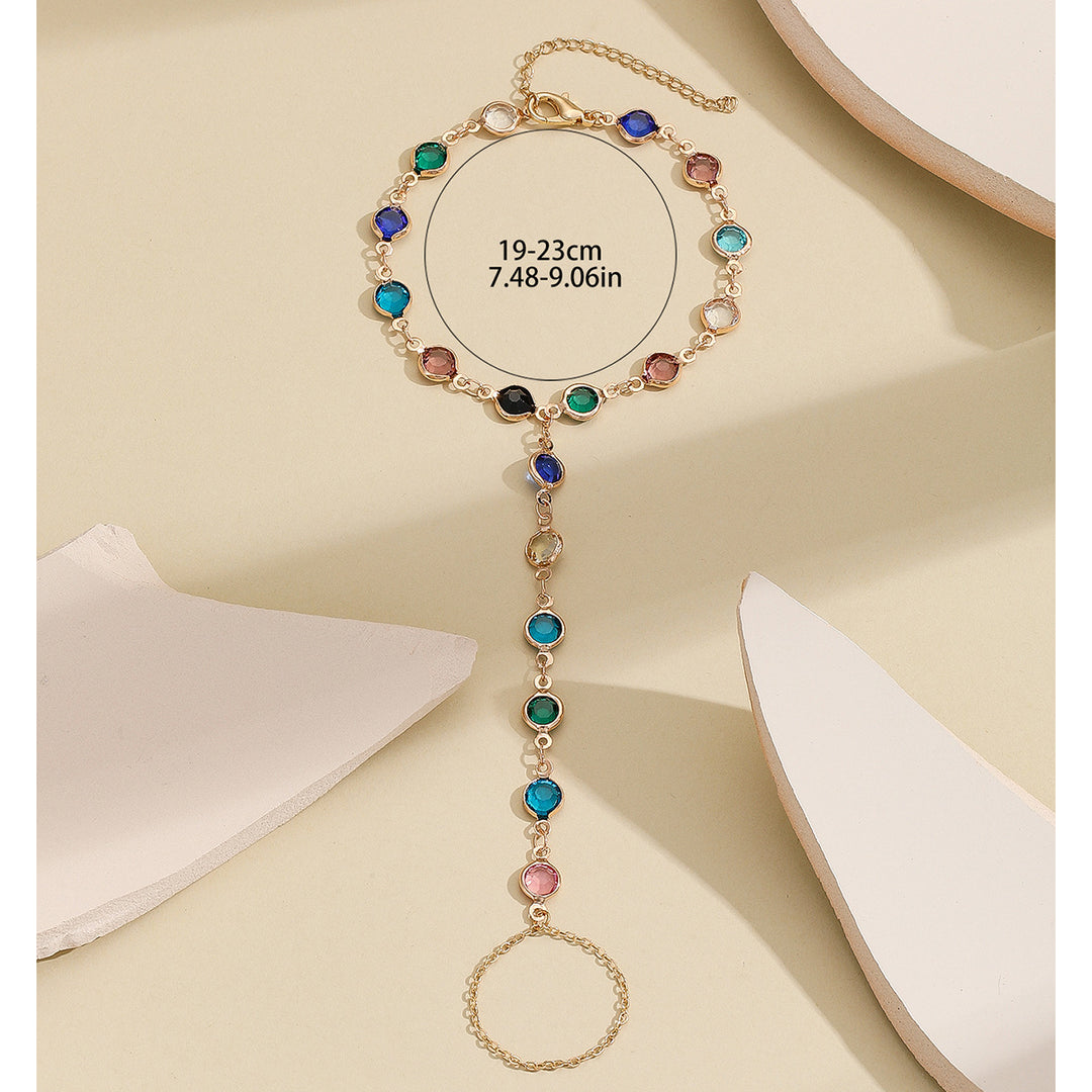 Bracelet de chaîne de cristal colorée de style bohème