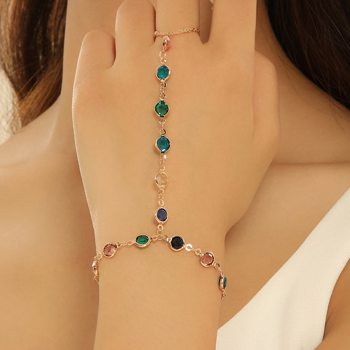 Bohemian Style Colorful Crystal Chain Bracelet