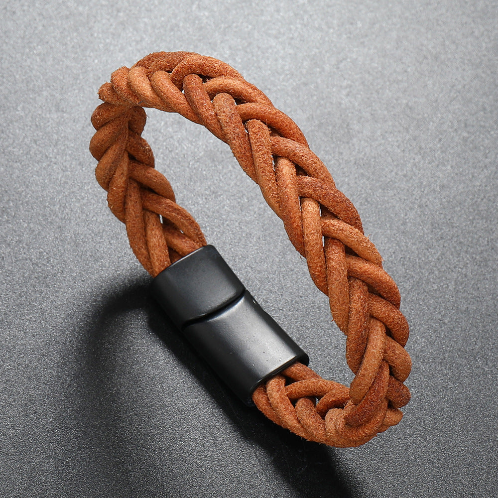 Einfache Mode Lederkabel Armband Männerlegierung