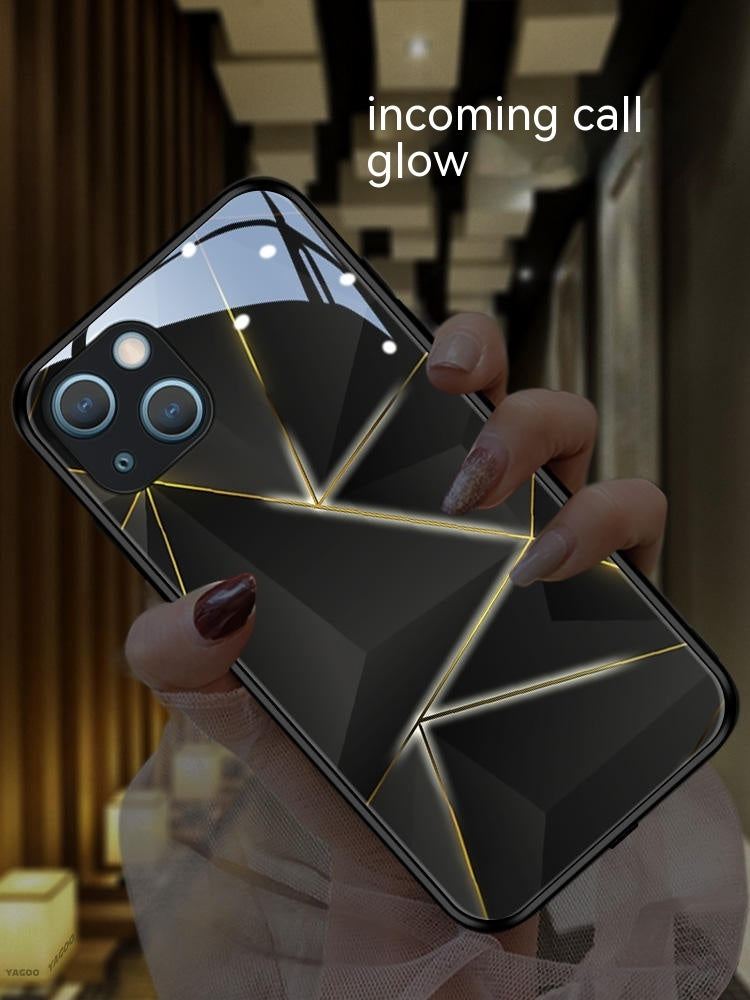 Geometric Prism Luminous Glass All-inclusive Phone Case