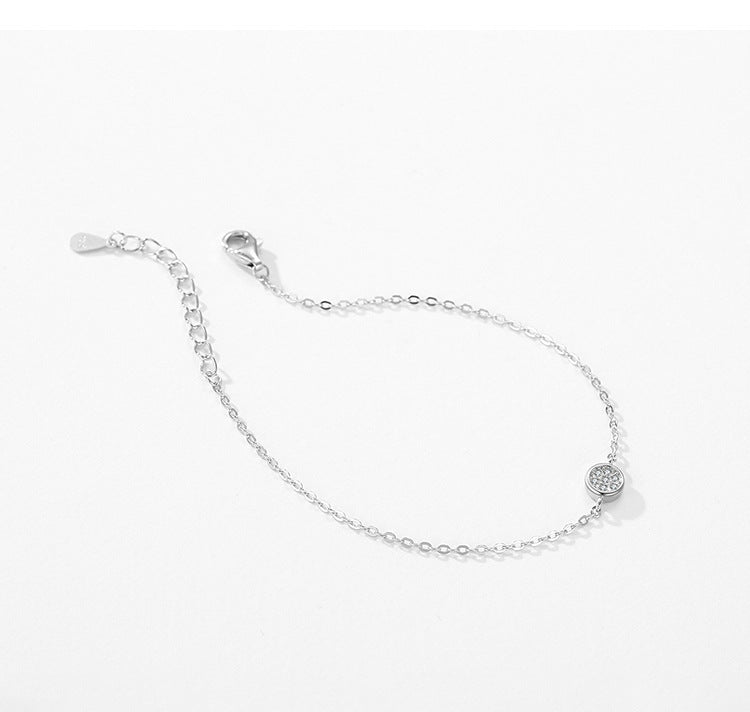 Bracelet rond en argent sterling S925 pour femmes