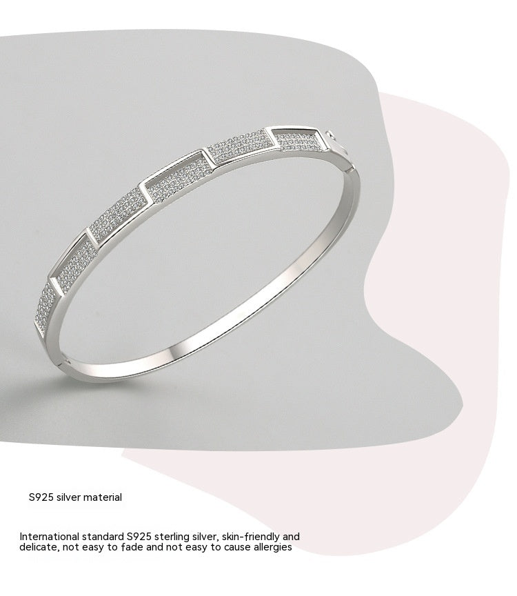 S925 Brățară de argint Sterling pentru femei în stil japonez și coreean Simplu de lux de lux