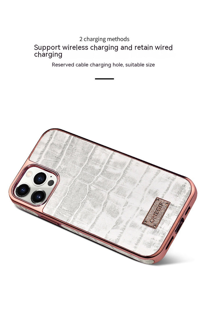 Real Skin Phone Case Côté All-inclusive Electroplaste