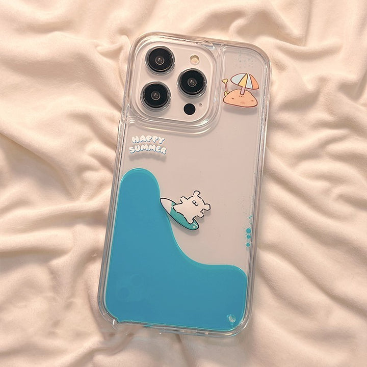 Cute Animal Surfing All-inclusive Drop-resistant Phone Case