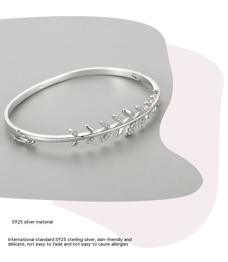 S925 Bracelet en argent Bracelet ovale femelle