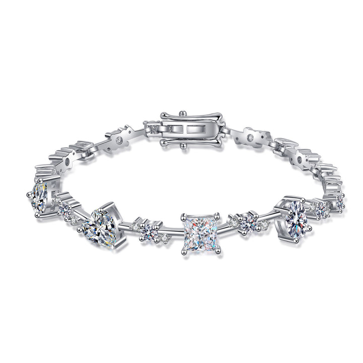 Frauenmode Sterling Silber Moissanit -Form Armband