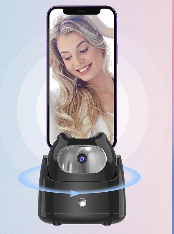 Reconocimiento de caras inteligente de IA y cabeza de cámara 360 grados de vlog rotando disparando grabación de video y artefacto de cabeza de cámara