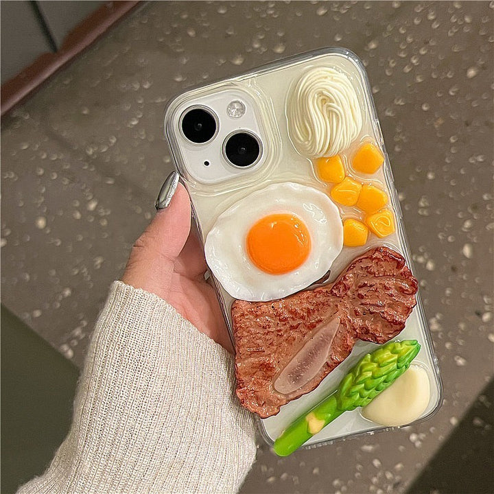 Kreativ tredimensionell biff omelett epoxy telefonfodral