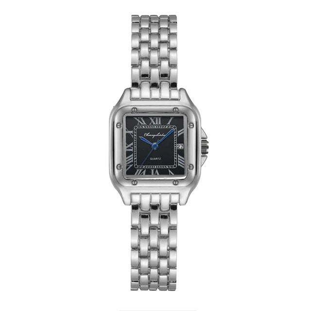 Fashion Stainless Steel Square Simple Design Couple Quartz Watch