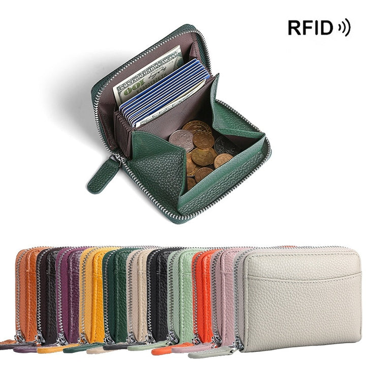 2024 RFID Geuthesine Leather Carte portefeuille hommes Femmes Pourse Pourse avec porte de carte de crédit à fermeture éclair de poche