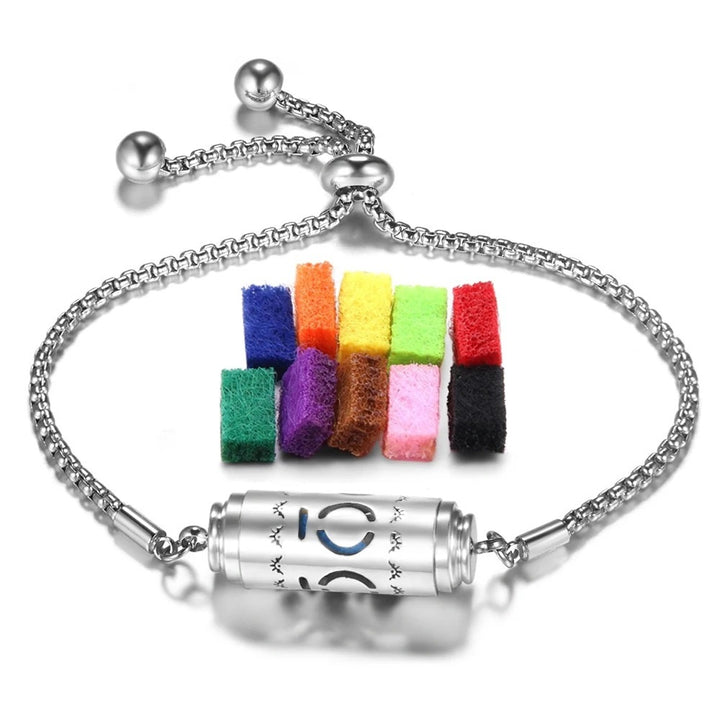 Pulsera de perfume ajustable de acero inoxidable pulsera de aceite esencial