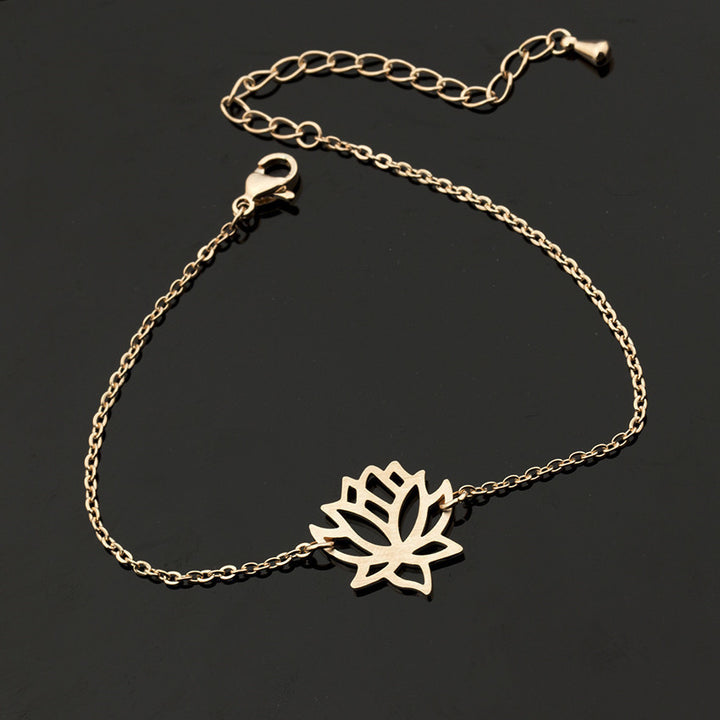 Bracelet de lotus en acier inoxydable