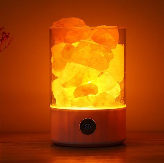 Lámpara de sal del Himalaya de Luz de Cristal USB