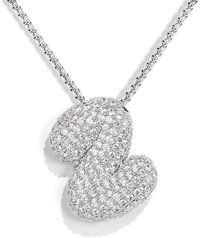 Collier de lettre d'anglais en laiton Zircon Balloon