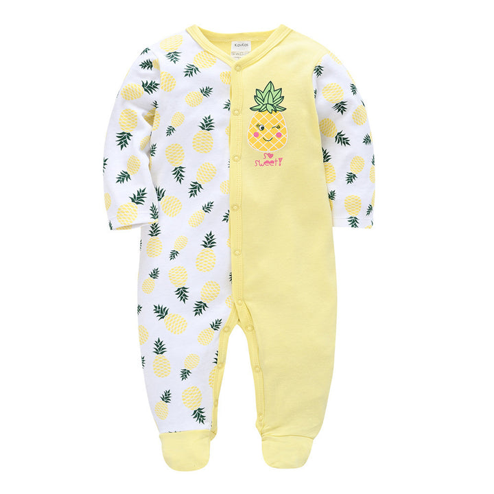 Baby langermet bomulls romper