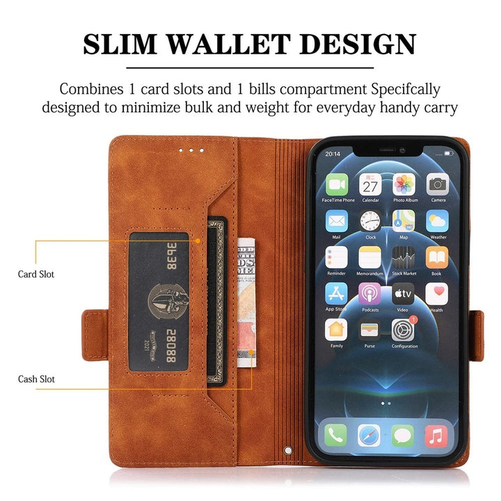 Flip Wallet Protective Leather Tarjeta de cuero Caja de teléfono