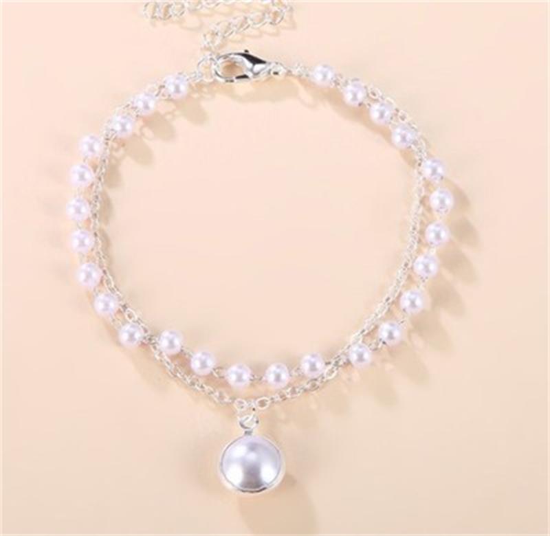 Enkla och mångsidiga dubbelskikt Pearl Armband Summer Beauty Jewelry