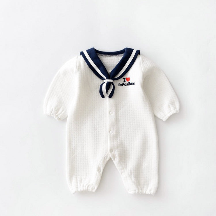 Vêtements de bébé de style marine vêtements de nouveau-nés bébé grenouillères