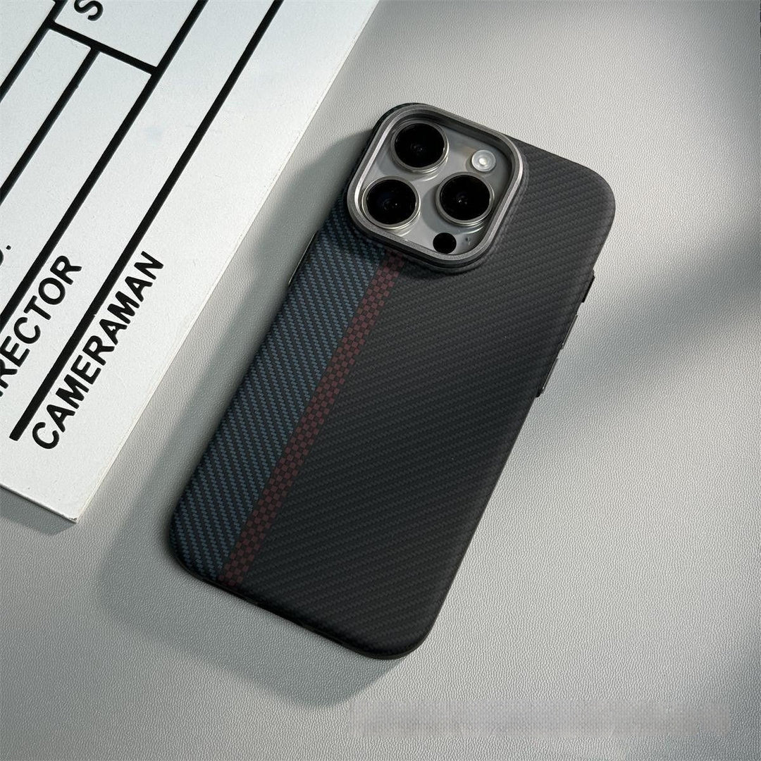 Magnetic Carbon Fiber Pattern Drop-resistant Mobile Phone Protective Case