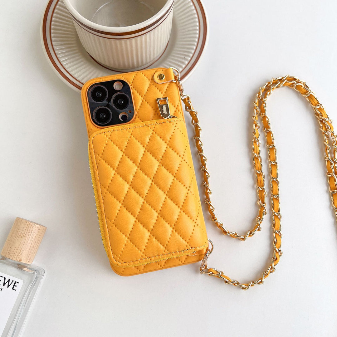 Phone Case Classic Style Luxury Rhombic Lambskin