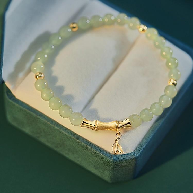 Beads redondos de 6 mm pulsera de seguridad de jade hetiana natural