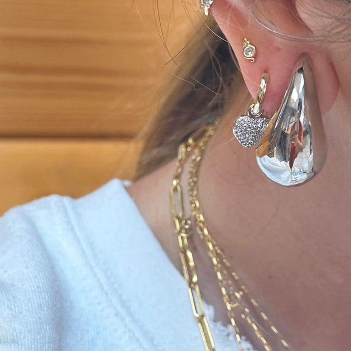 Koperplaten 18k echte metalen druppelvormige oorbellen voor vrouwen
