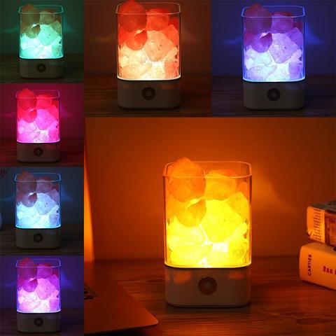 USB Crystal Light Himalaya zout LED -lamp