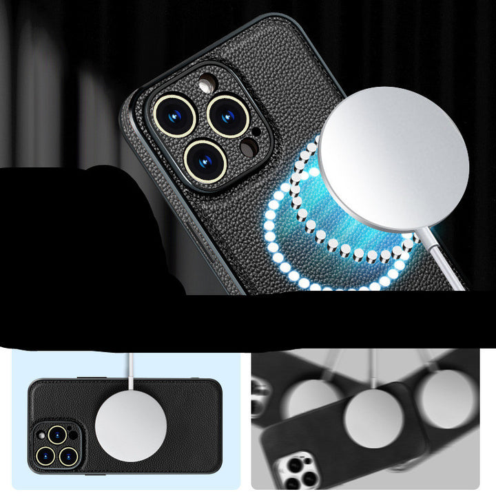 Leather Phone Case Protective Cover Lens Full Magnetic Absorption