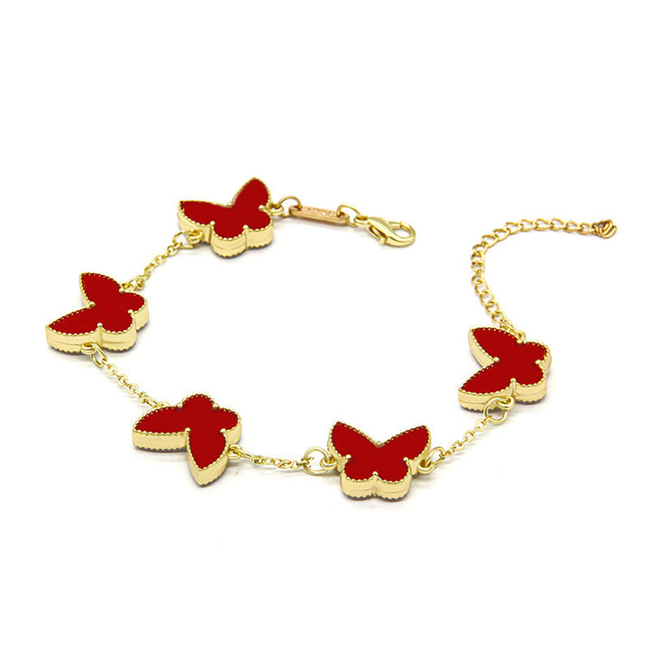 Double Sided Butterfly Heart Bracelet Fashion Bracelet