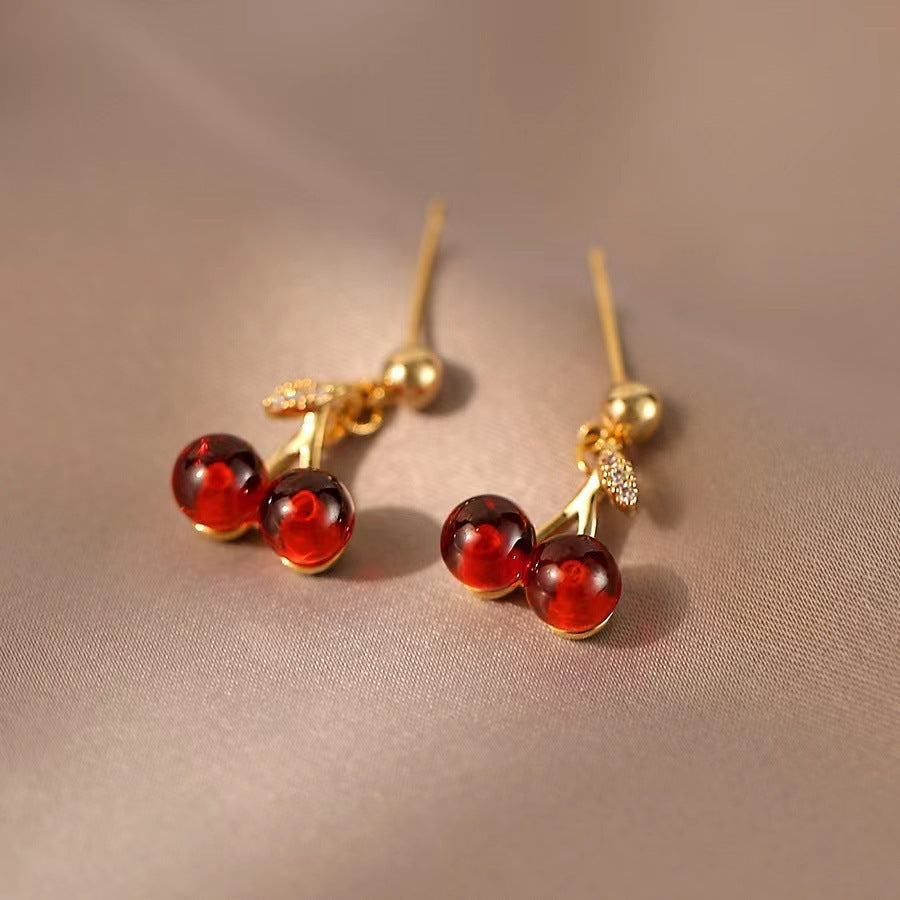 Rote Kirsch Granat Halskette für Frauen Nischendesign
