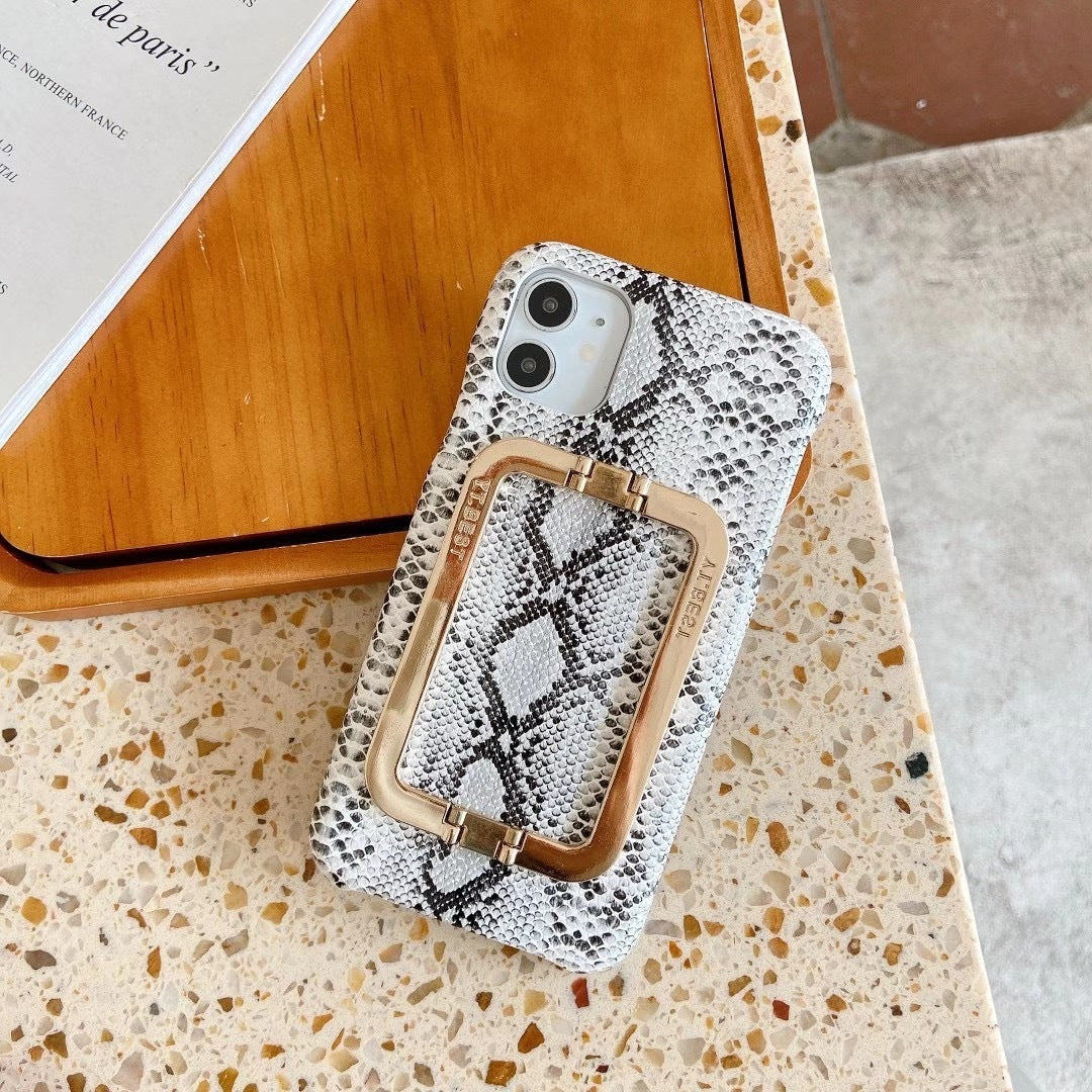 Phone Case Pattern Square Buckle Bracket Metal Protective Cover
