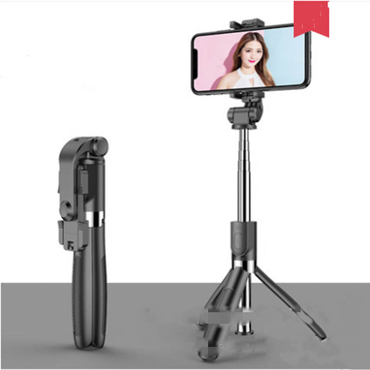 Compatible avec Apple, Tripod Selfie Stick Mobile Universal Live Triangle Bracket One Bluetooth Selfie Artefact