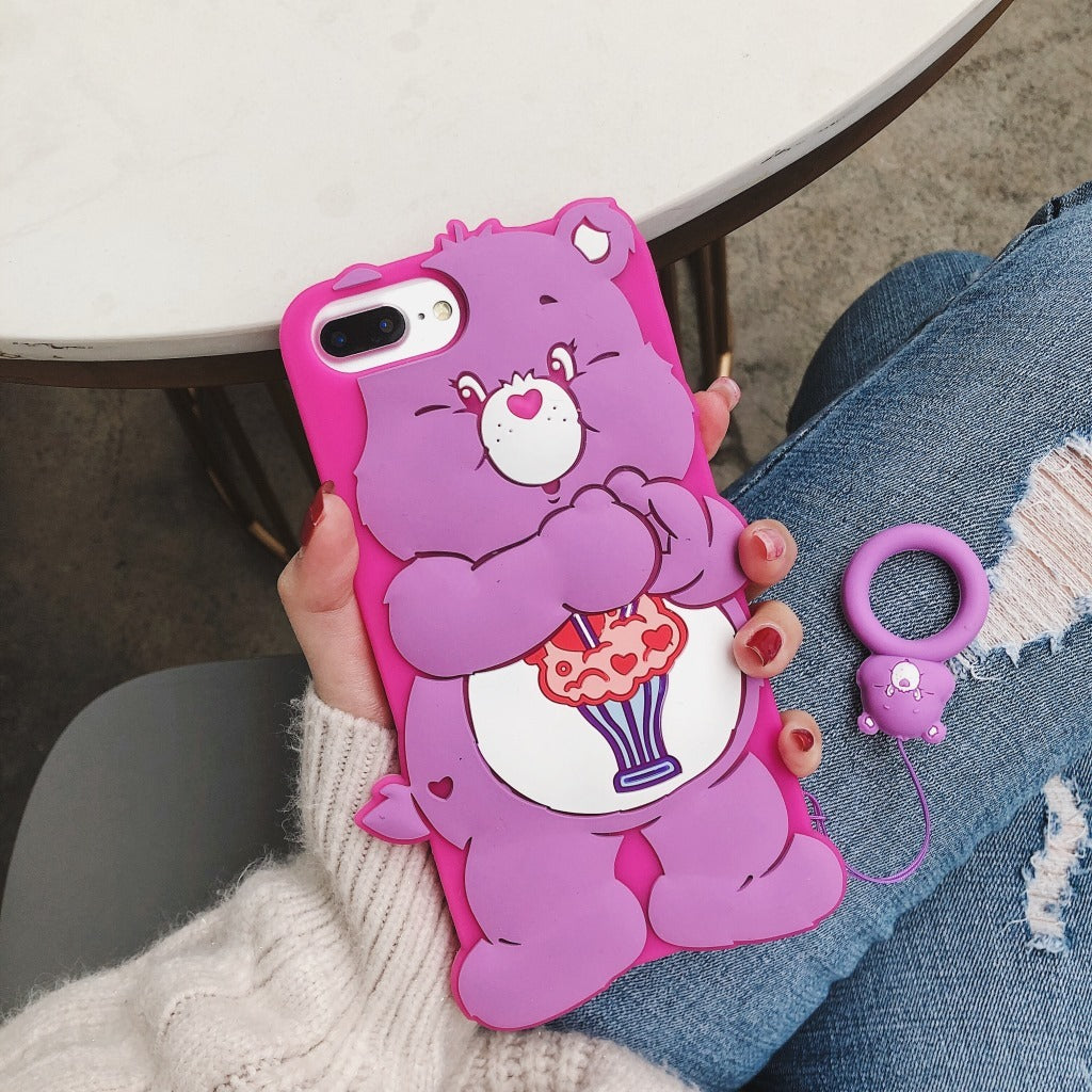 Cartoon Rainbow Bear mobiele telefoon.