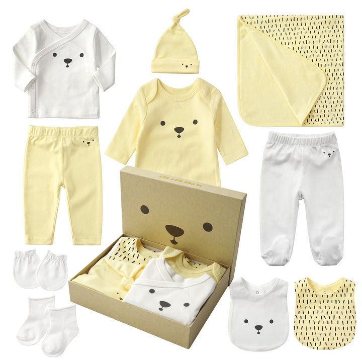 Maternal and Baby Supplies Full Moon Baby Baby Clothes Cotton Ten-piece Suit