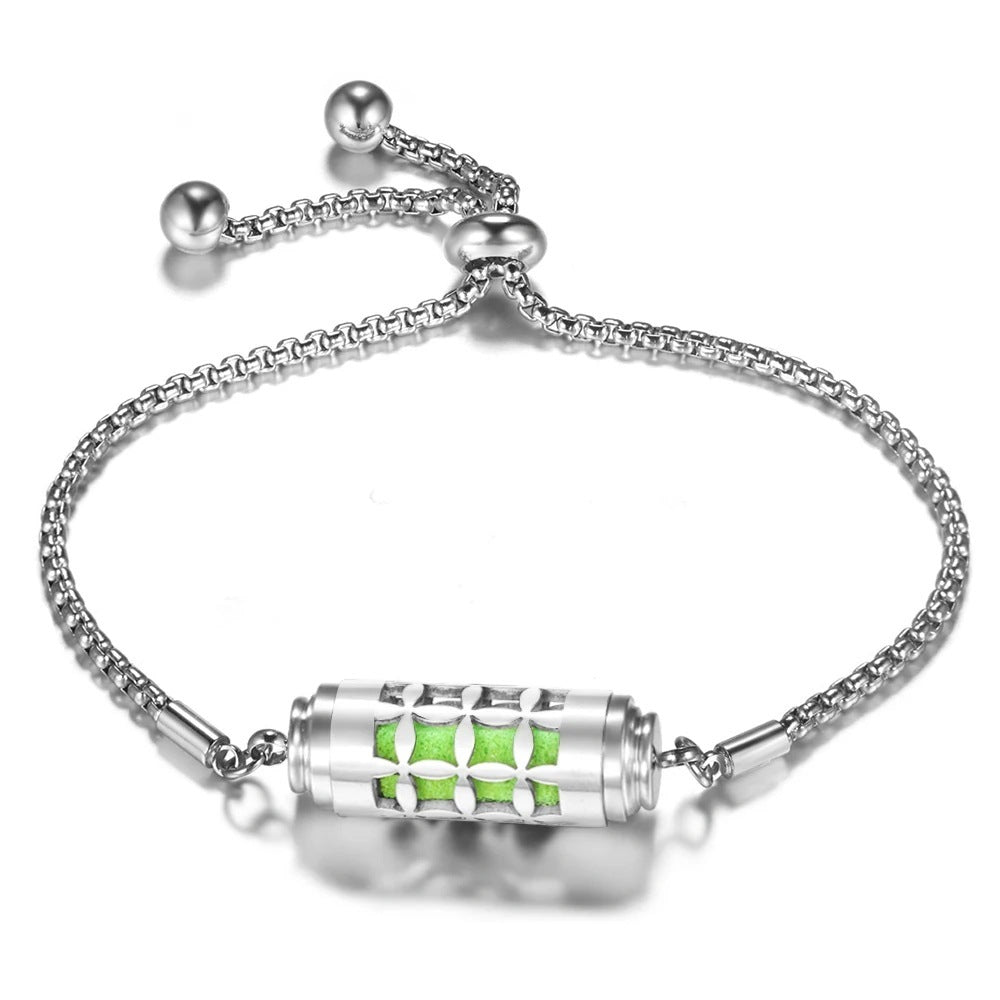 Stainless Steel Wristband Adjustable Perfume Essential Oil Diffuser Bracelet