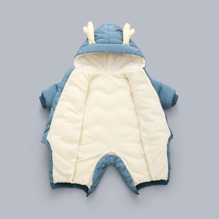 Baby Winter Snowsuit Plus Velvet Thick Baby Boys Jumpsuit 0-3 år nyfödd romper tjejkläder