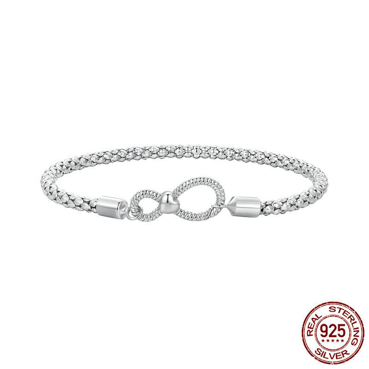 S925 Sterling Silver Minimalistische Infinite Loop Jewelry Dames Bracelet