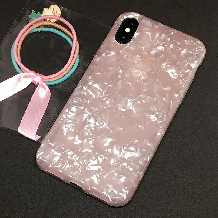 Compatible with Apple , Colorful shell pattern ice flower half pack soft shell