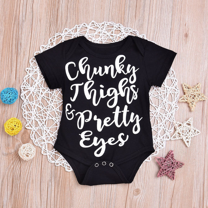 Chunky und Pretty Strampler Summer Kleinkind Baby Jungen Jungen Strampler Ärmel und Brief Printed Overall Outfits Sunsuit Clothuit Playsuit